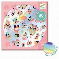 Набор наклеек – Радуга, 30 голографических стикеров (Djeco, 09264) - миниатюра